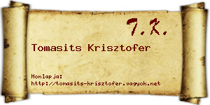 Tomasits Krisztofer névjegykártya